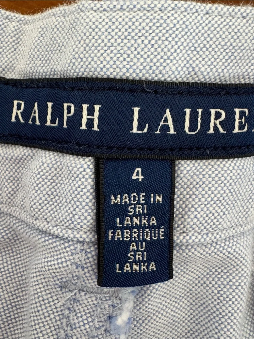 Ralph Lauren Women's Size 4 Light Blue Oxford Cloth Shorts Preppy Classic